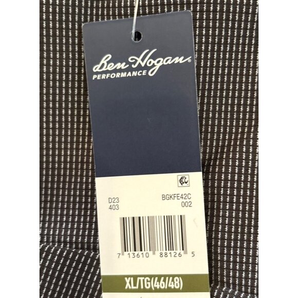 Ben Hogan Quarter Zip Pullover Mens XL Black Grey Performance Stretch Lg Sleeve - Picture 2 of 8